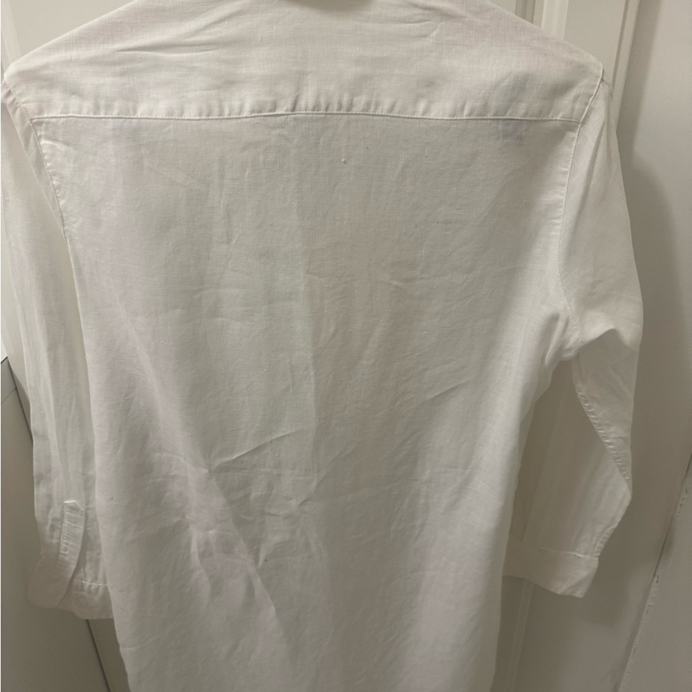 Frank & Eileen Classic White Button Down Tunic Shirt / Beach Cover Up - Size Sma - Picture 3 of 8